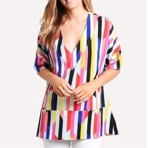 CROSBY by Mollie Burch Size L Striped Colorful Susie Tunic